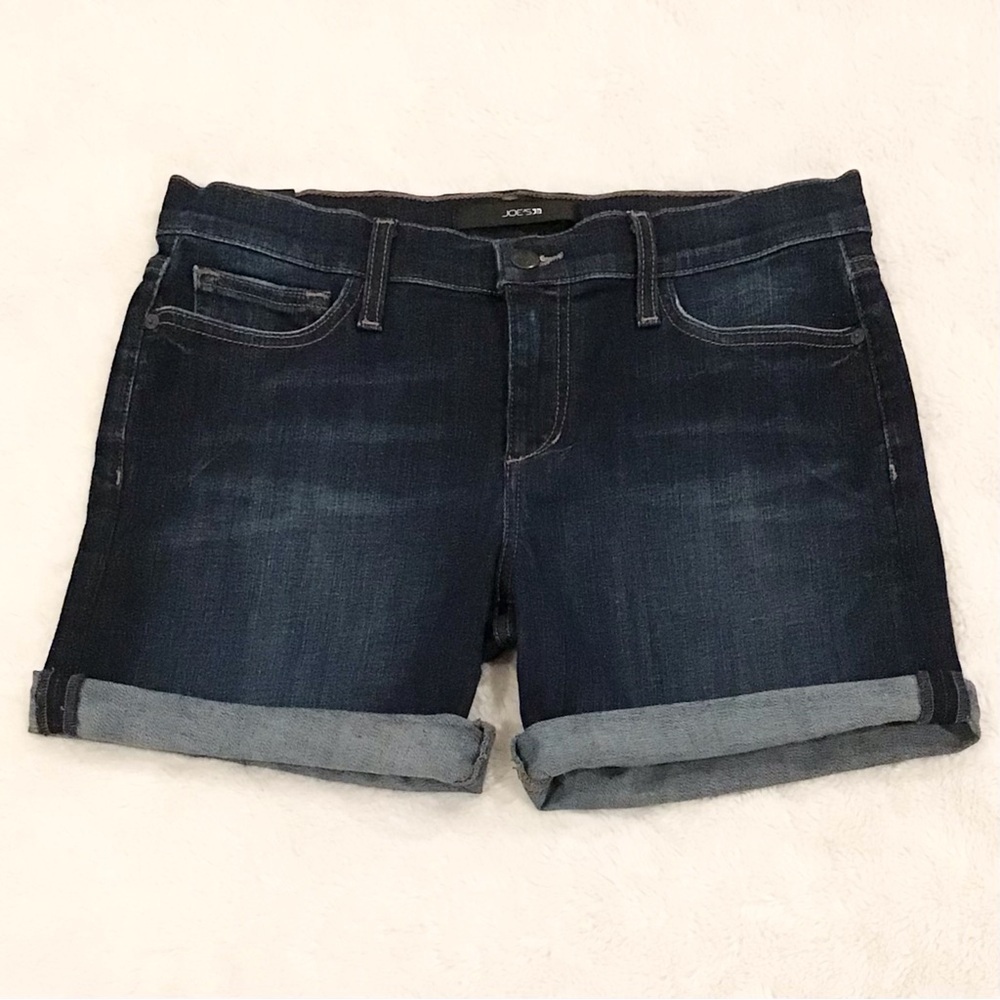 Joe’s Jeans 27 (US 4) Women's Denim Shorts Dark Blue Cuffed Monroe CRLMON4870 - Picture 10 of 10